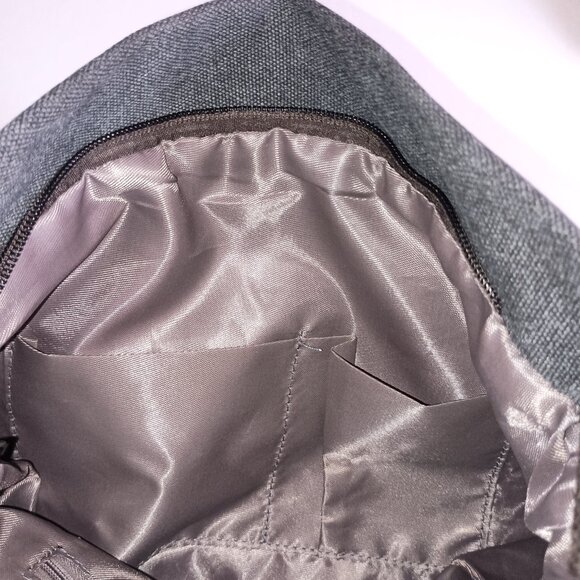 DXYIZU Convertible Dark Gray Canvas Crossbody Tote Backpack Bag - Picture 8 of 12